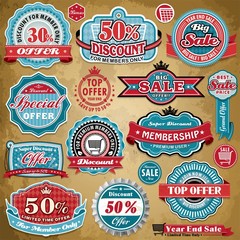 Vintage Sale frame label set template