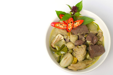 Thai food chicken green curry