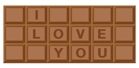 Chocolate bar for valentine