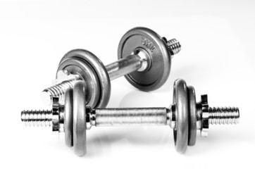 Grey dumbbells