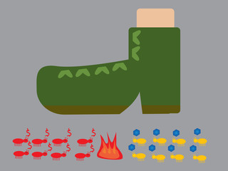 Naklejka premium Vector of ant war