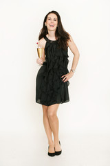 Hübsche Frau mit Sektglas