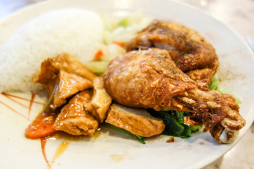 fried chicken with rice