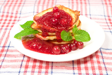 sweet pancakes with jam