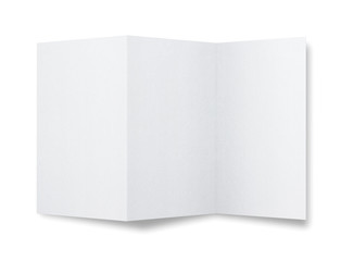 Blank paper brochure isolated on white background
