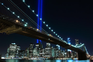 Brooklyn Brigde and the Towers of Lights , New York City