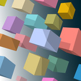 Vector background with 3d colored cubes