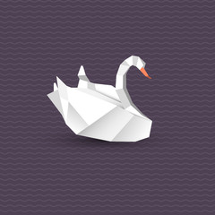 Vector origami swan