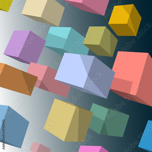 Vector background with 3d colored cubes