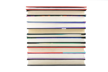 Stack of books on a white background