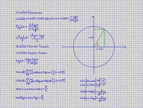 Mathematical Trigonometry Equations