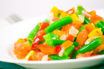 Mixed vegetables on a plate