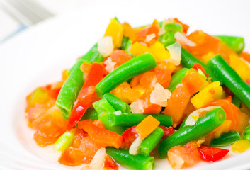 Mixed vegetables on a plate