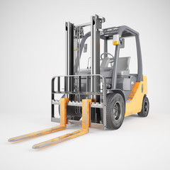 Forklift truck isolated
