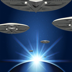 Fototapeta na wymiar Pozaziemskie UFO