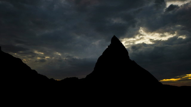 Switzerland Zermatt mountain peak colorful sunset