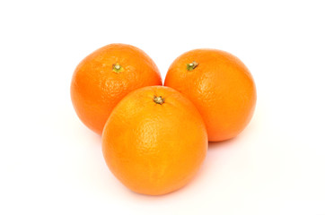 Group of ripe orange isolated on white background