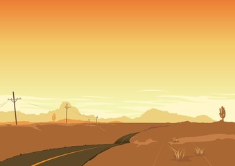 Fototapeta premium Desert Landscape Poster Background