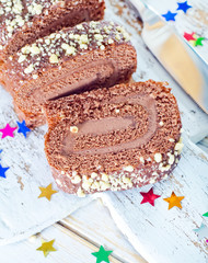 Sweet roll with chocolate