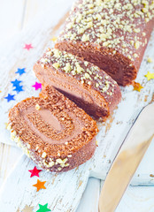 Sweet roll with chocolate