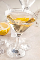 Yellow clear lemon drink