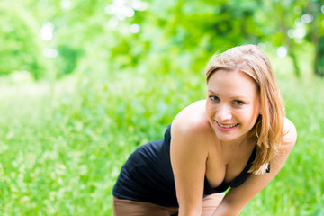 Fototapeta premium young woman having good time