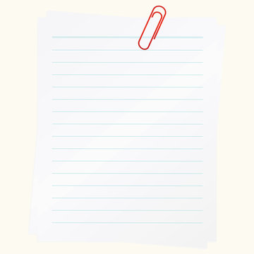 Memo notes with red paper clip