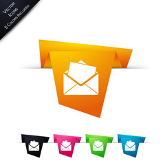 Symbole vectoriel papier origami E-mail / Message / Contact