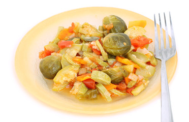 close-up isolated served up traditional vegetable ragout