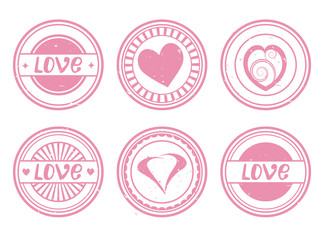 set of stamps for Valentine's day