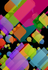 Colorful speech bubbles and balloons cloud illustration backgrou