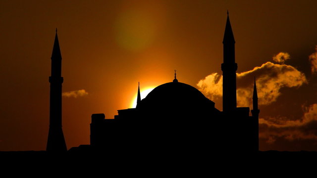 Turkey Hagia Sophia west sunset