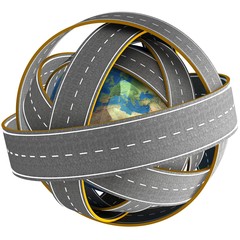  3d Globe and roads around it.