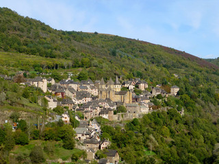 Fototapeta na wymiar Conques, jedna z najpiękniejszych miejscowości we Francji
