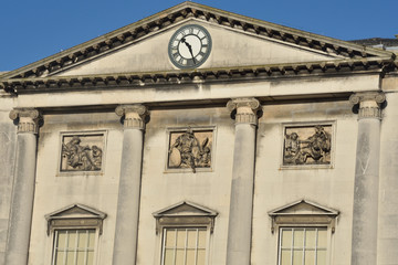 Fototapeta na wymiar Front and roof of shire hall