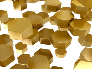  3D gold honeycomb pattern background