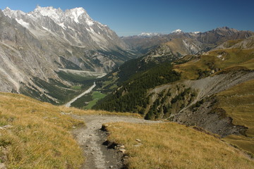 aerial view of Aosta Valley in Graian Alps