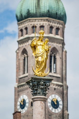 The Mariens&auml;ule column in Munich, Germany.