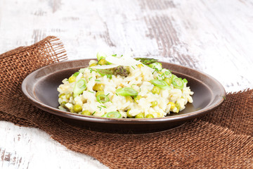 Risotto. Culinary vegetarian eating.