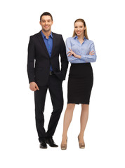 man and woman in formal clothes