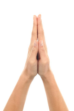 Woman hands in praying gesture