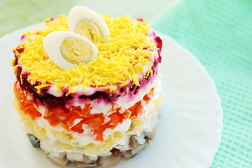 salad with herring