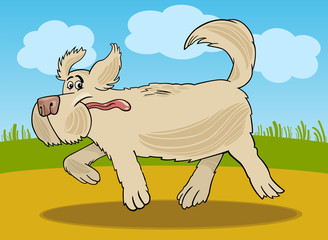 Laufende Schäferhund-Hund-Cartoon-Illustration