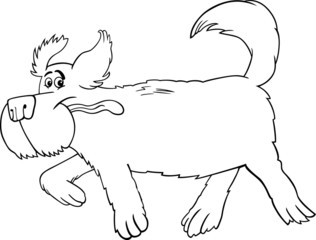 Running sheepdog cartoon for coloring