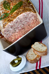 Terrine, pâté, porc, cuisine, viande, aliment, gastronomie