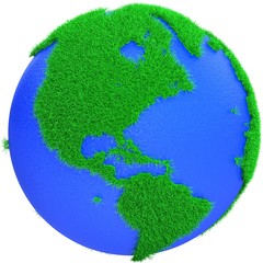  Globe of grass and water isolated