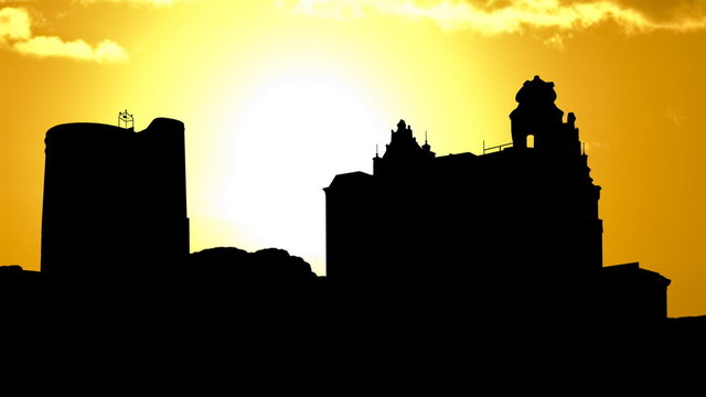 Azerbaijan Maiden Tower sunset