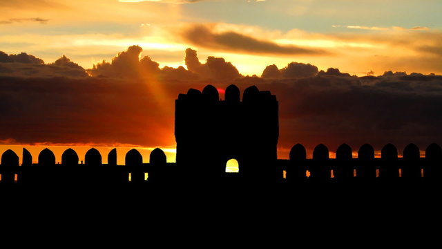 Azerbaijan Walled City of Baku sunrise