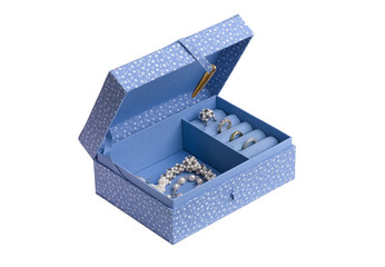 A beautiful fabric jewelry box
