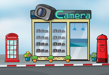 A camera store and letterbox